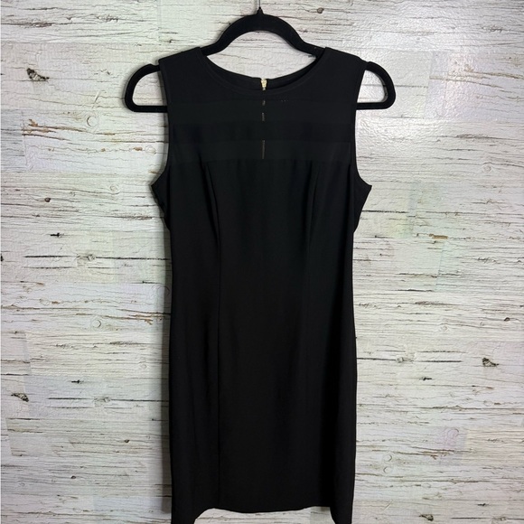 Ivanka Trump Dresses & Skirts - Ivanka Trump Black Midi Dress striped sheer size 4